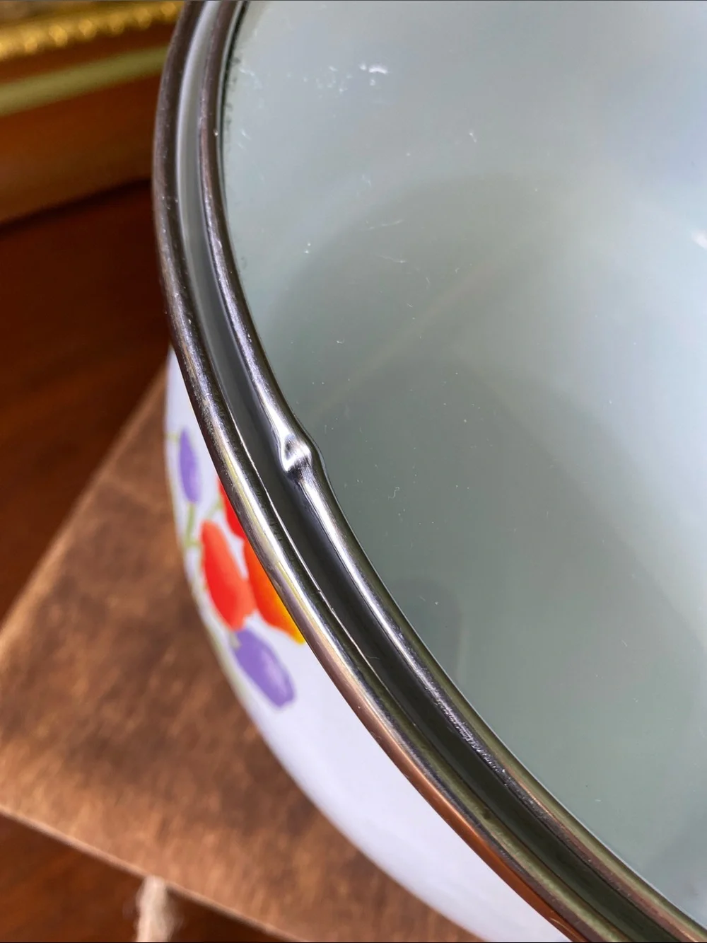 Spring Bouquet Enamel Stock Pot, “Tulip Tyme”